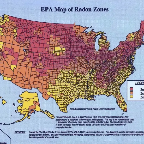 epa radon map